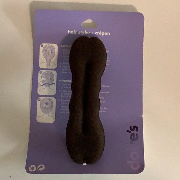 Claire's Hair Styling Set & Donut Bun in Dark Brown New - Picture 3 of 3